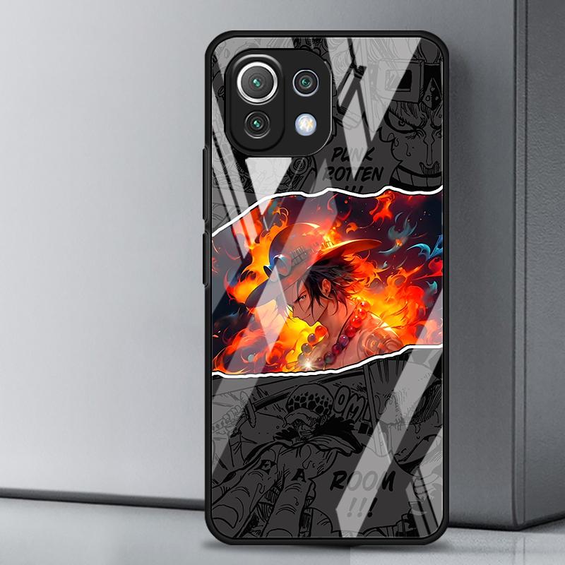 OneS P-ieceS Sabo Ace Case for Xiaomi mi 12 10T 11 Lite 12T 11T 14 12X 13 Note 10 10 Pro Glass Phone Cover