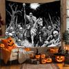 Premium Crowned Skull Medieval Tapestry Red Black Gothic Dark Tapestry for Bedroom Living Room Halloween Home Wall Decor