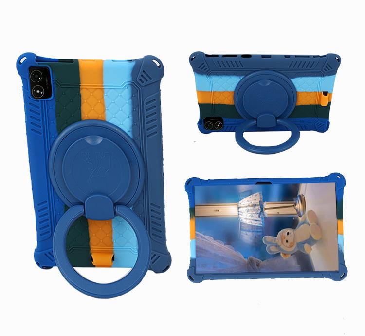 Rotatable Leather-Texture Silicone Case for Teclast T40 5G Tablet, Anti-Drop Protection