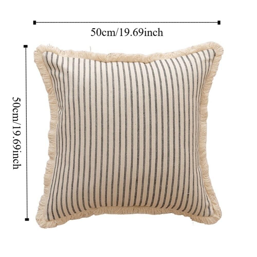 Linen Striped Throw Pillow Cover Nordic Style Cushion Cover Back Cushion Cover  Living Room
