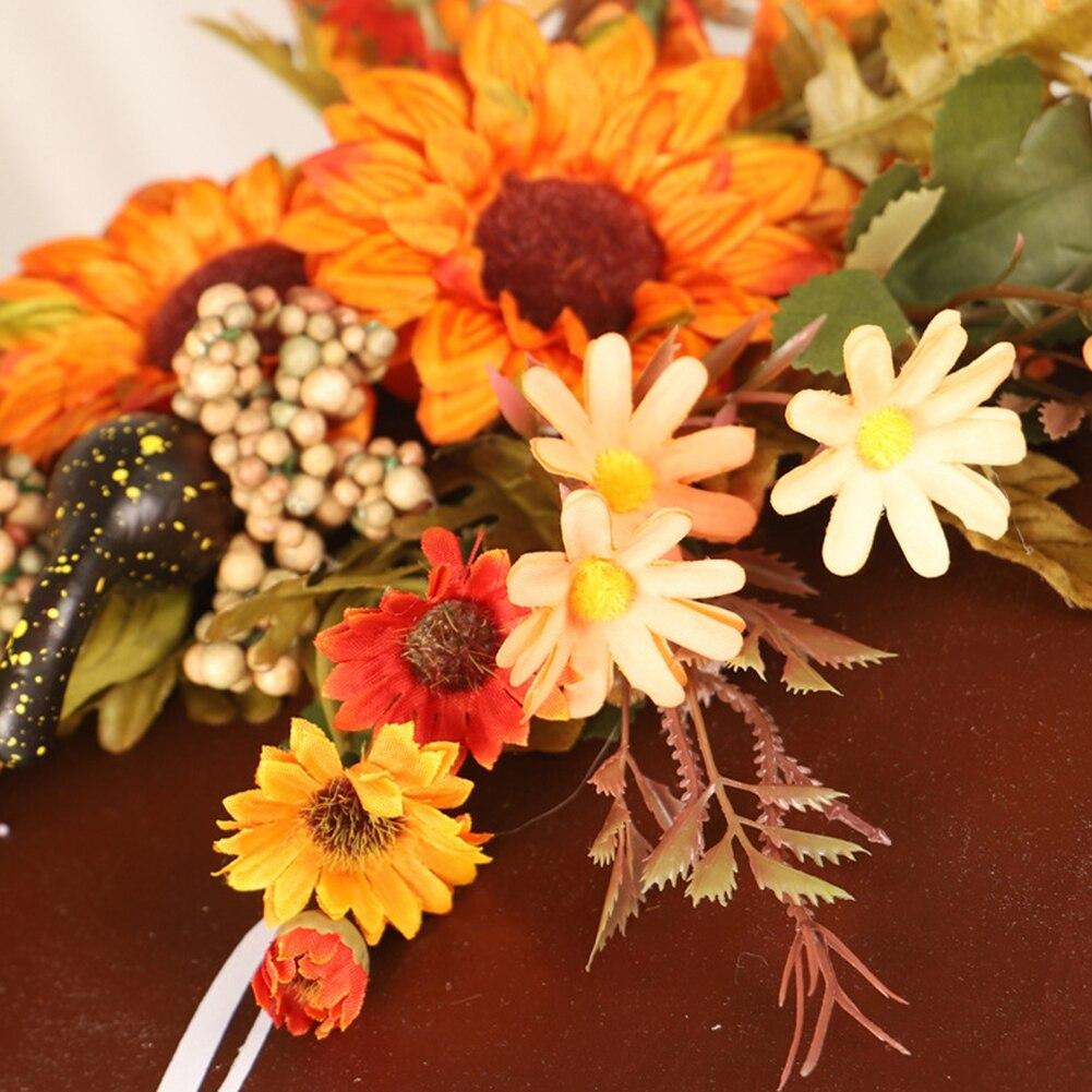 Подвеска на дверь Имитация Осенних Цветов Декор на День Благодарения Подсолнух Хризантема Табличка на дверь Павлин Подсолнух Декор для двери
