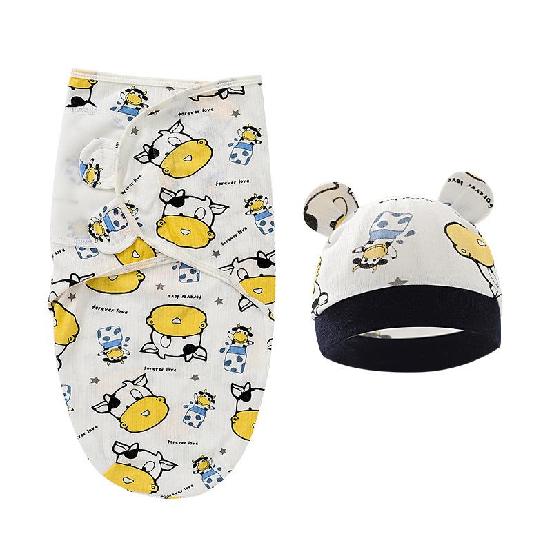 MAITA 100% органическое хлопковое детское одеяло для пеленания, набор шапок для пеленания для младенцев, регулируемая пеленка для новорожденных, пеленка для детей 0-3 месяцев