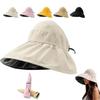 Outdoor UV Protection Hollow Top Sun Hat, Foldable Wide Brim Sun Hats Women with Ponytail Hole Adjustable Sun Protection Hat