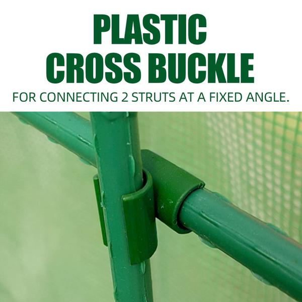 50Pcs Green Plant Trellis Connector Clip Stake Clips Vegetable Vine Cross Buckle For Fixed Garden Frame Rod Gardening Tool