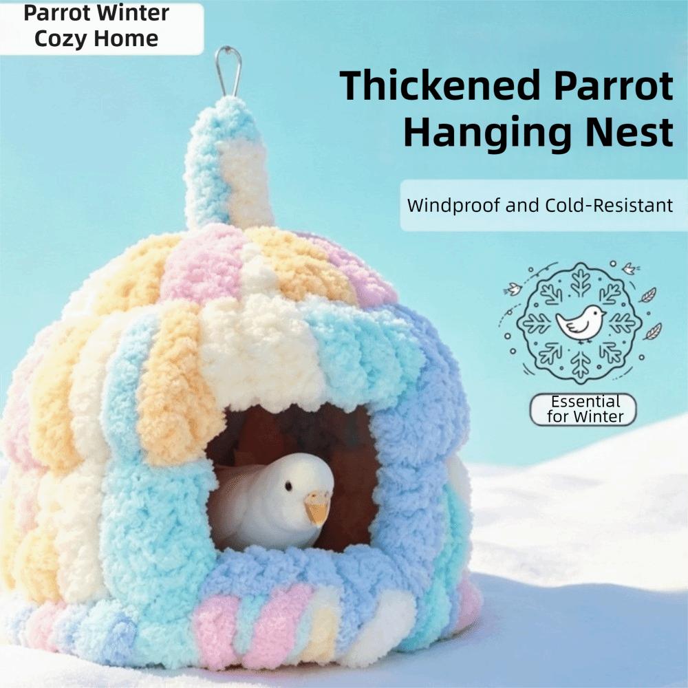 Warm Hanging Parrot House Plush Bird Sleeping Nest Parrot Warm Nest  Cage Accessories