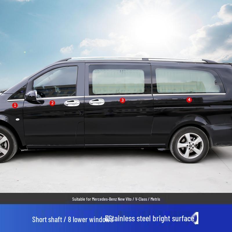 Нержавеющая сталь Окантовка окон для Mercedes-Benz Vito V250 V260L/Viano Наружная часть кузова.