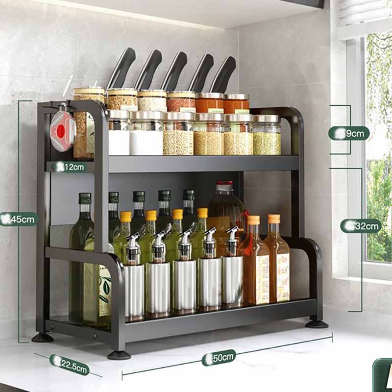 Утолщенная кухонная полка для хранения, полка для приправ, подставка для ножей, столешница, многофункциональное хранилище