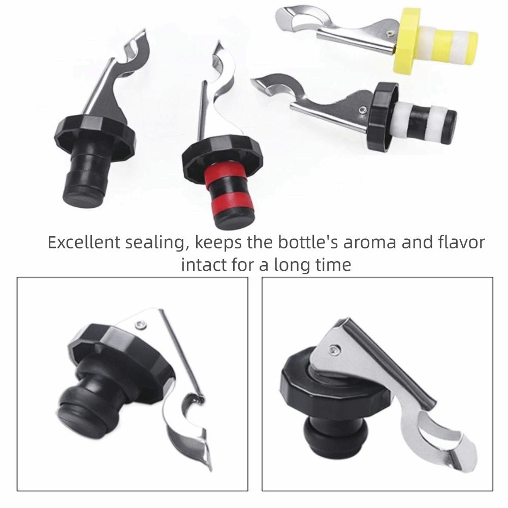 5 Pcs Food-safe Silicone Wine Bottle Stoppers Sealed Leak Proof Reusable Pressurized Corks Universal Fit Pressed 7