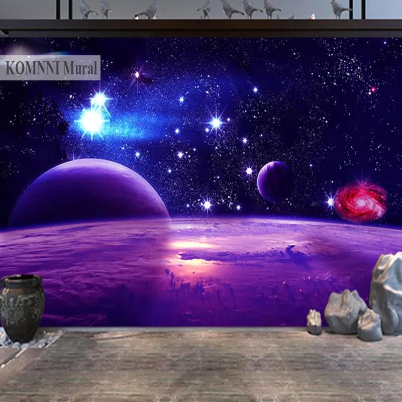 3D Настенная Бумага Вселенная Звездное Небо Фон Настенная Роспись Гостиная Спальня Обои Наклейки На Стены