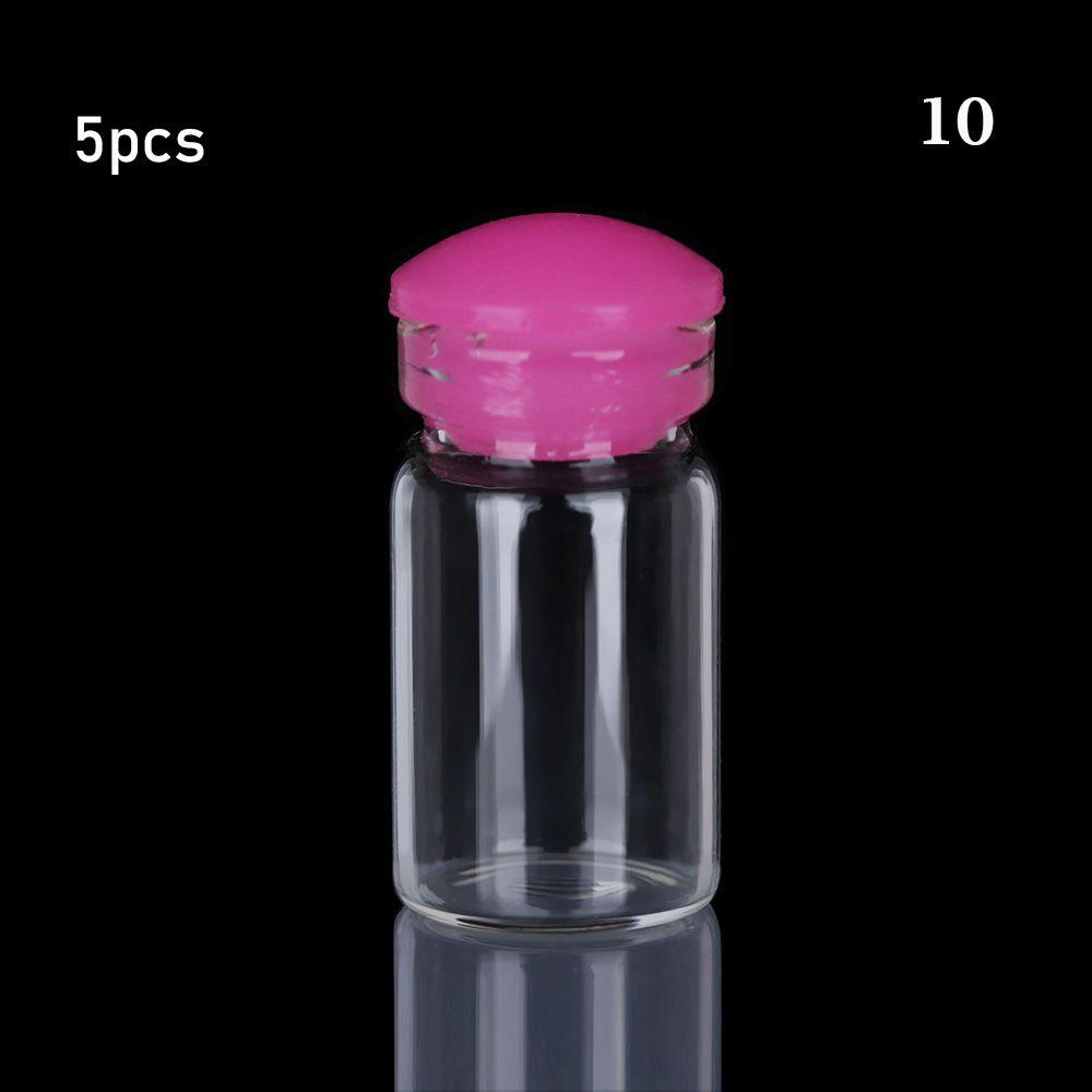 5/10pcs Small Drift Bottle Glass Jars Decoration DIY Containers Mini Message Vials Ornament Cork Stopper Rainbow Wishing Bottle