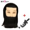 100% Human Hair Mannequin Head Male Barber Hairdresser Manikin Head Training Doll Head For Beauty Hairdresser Practice CuttIing