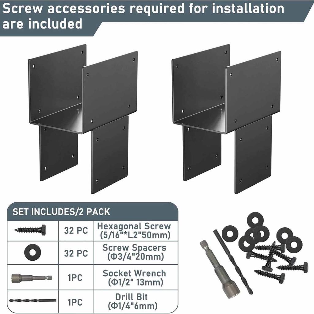 Pavilion Column Connection Kit – Iron Cap , Crossbar Beams & Anchor Parts for Pavilion Construction