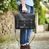 Men's Genuine Vintage Black Leather Messenger Bag Shoulder Laptop Briefcase