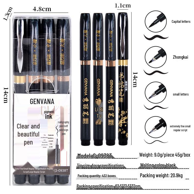 Golden Millennium Calligraphy Pen - Large, Medium, Small Tips for Students and Artists