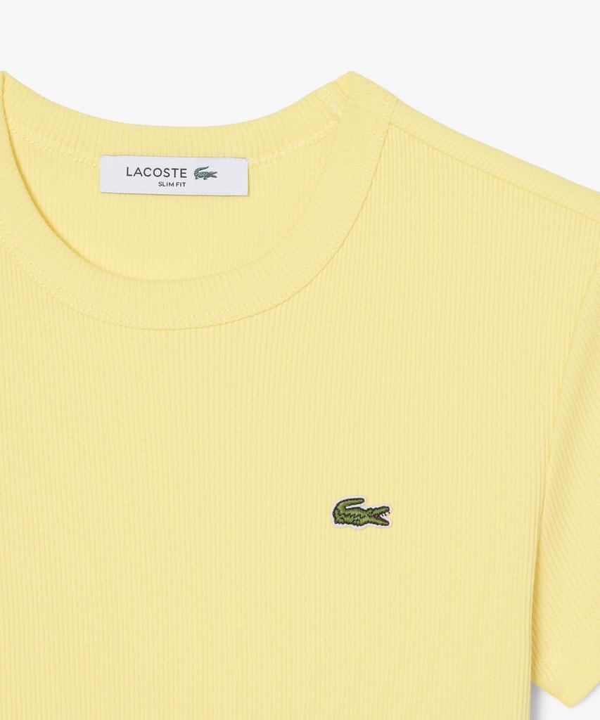 LACOSTE Женская облегающая футболка с коротким рукавом в рубчик Tf5538-56G 107