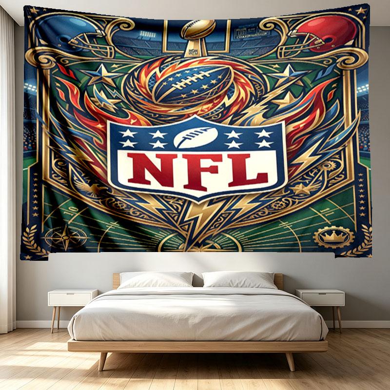 Гобелен с принтом NFL - Портативная ткань для настенного декора, для дома, общежития, путешествий, спальни, гостиной - Идеальный подарок на день рождения, новоселье