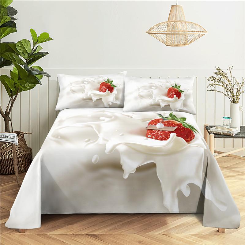 Комплект постельного белья Fresh Fruit 0.9/1.2/1.5/1.8/2.0m с цифровой печатью из полиэстера и наволочкой