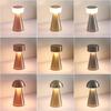 Retro Small Mushroom Table Lamp Dimmable Touch Switch LED Desk Lamp USB Techargeable Wireless Night Light for Bedroom Decor