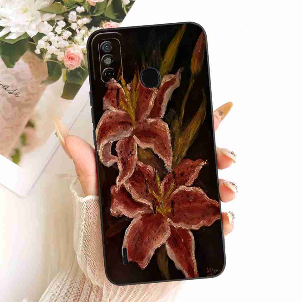 For Tecno Spark Go 2020 CAse Petty Girl FLower Silicon Soft Case Cover For Tecno Spark Go SparkGo 2020 KE5 Fundas Bumper