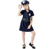 Halloween Costume Child Cosplay Girl Police Uniform Slim Fit Dress