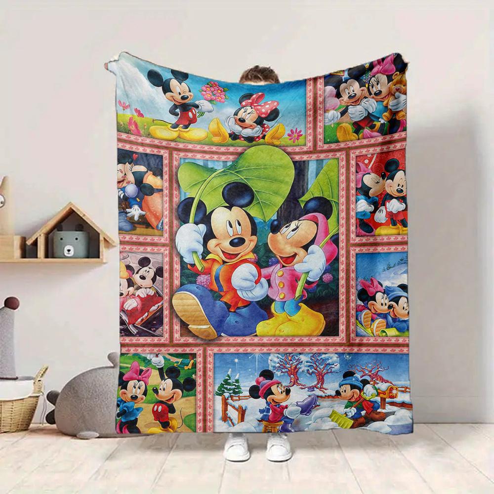 1Pc Mickey Minnie'S Winter Adventure Blanket Soft And Comfortable Casual Warm Camping Travel Christmas Halloween Xmas Gift M924393