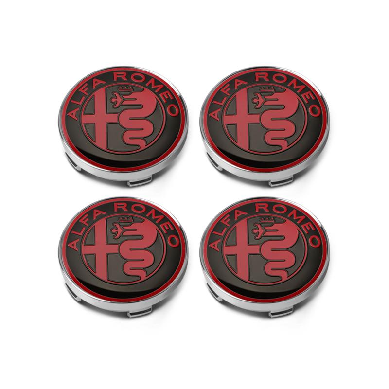 PRTZU1 60mm Car Wheel Hub Caps Auto Emblem Tire Center Cover Badge Decor For Alfa Romeo Sportiva 147 156 166 159 Giulietta Giulia GT