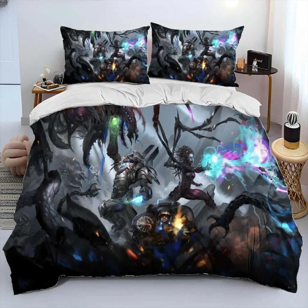 HD Print Game StarCraft Одеяло Постельное белье Пододеяльник Постельный комплект Пододеяльник Наволочка King Queen Size Домашний текстиль