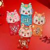 4Pcs Red Envelope Dragon Pattern New Year Red Bag Fine Workmanship Lucky Money Packets for Spring Festival
