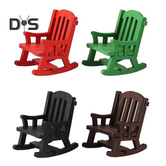 Миниатюрное кресло-качалка 1:12/1:16 масштабных декоративных моделей из дерева, миниатюрный стул, фигурка, кукольный домик, дизайн интерьера, аксессуары