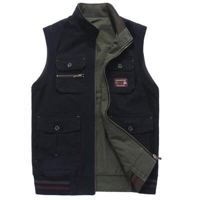 Мужской жилет плюс 9xl, хлопковый двусторонний тактический жилет со многими карманами, куртка без рукавов Chalecos Para Hombre, пальто для мужчин