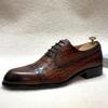 Модная Роскошная Мужская Обувь Ручной Работы из Натуральной Кожи, Классические Оксфорды с Мыском, На шнуровке, Формальная, Деловая, Свадебная, Офисная Обувь