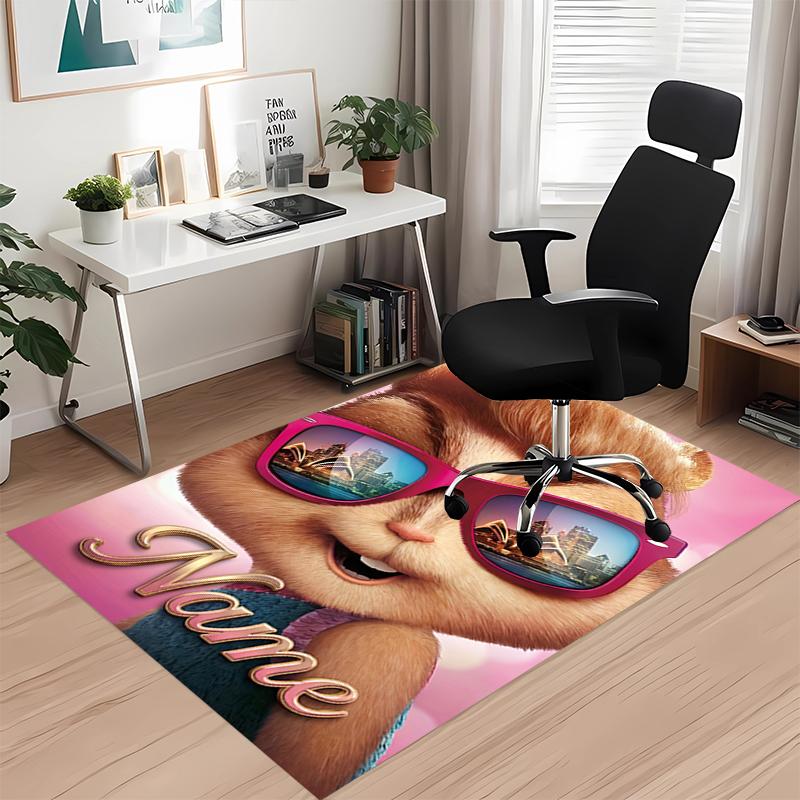 Custom Name Alvin and the Chipmunks Printed Carpet, Rug for Office Chair Living Room Bedroom Kitchen Room Decor Gifts.