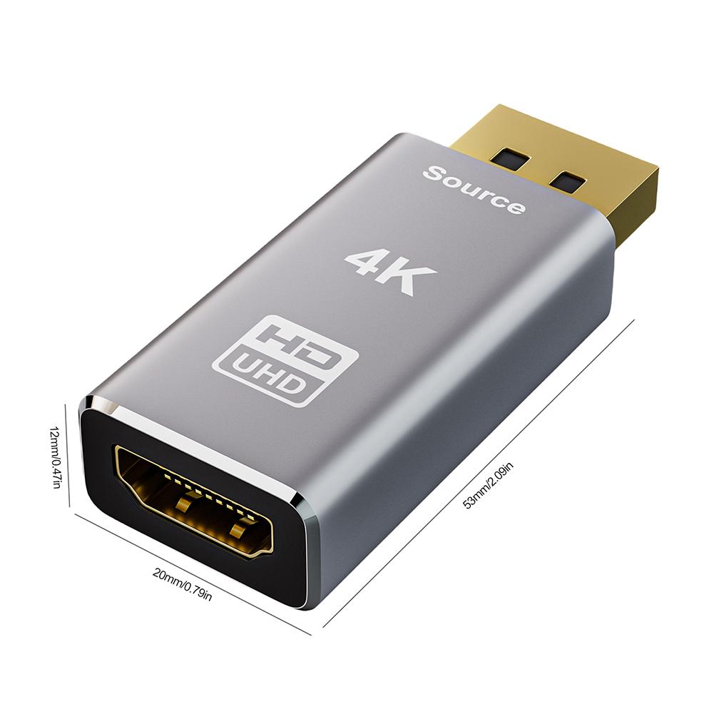 4K DP zu HDMI-kompatibler Adapter 30 Gbit/s Videokonverter für Monitor PC Laptop