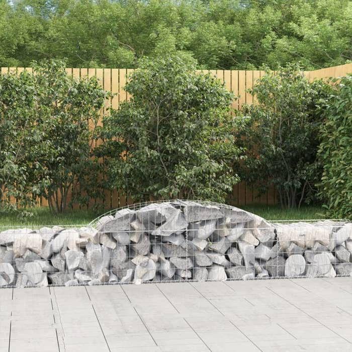 VidaXL Arched Gabion Basket, Gabion Cage, Gabion Wall, Stone Basket, Gabion for Stone Outdoor Patio, 153512