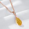 Ожерелье с подвеской из желтого кристалла цвета розового золота для женщин, аксессуары из натурального циркона, винтажные украшения для свадебной вечеринки