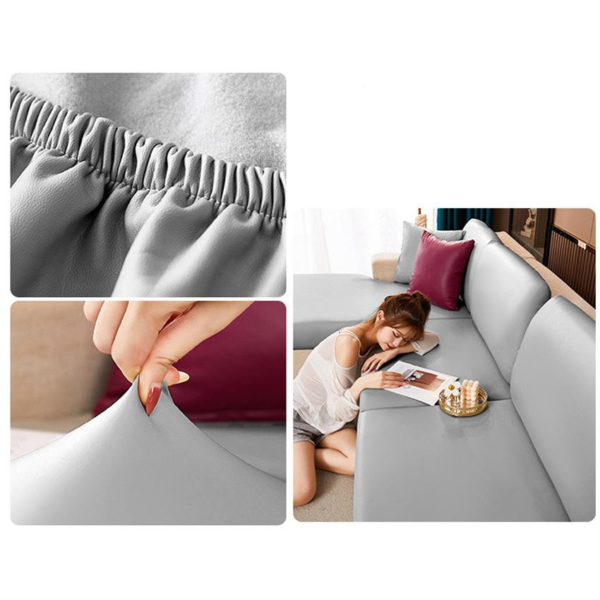 1/2/3/4 Seat Waterproof Leather Sofa Seat Cushion Cover Anti-dirty Removable Washable Elastic Cover Sofa Cover Furniture Protection Cover