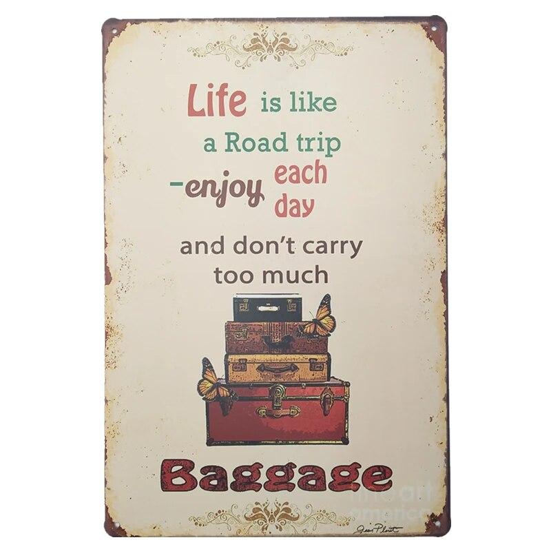 Inspiring Slogan Classic Sentence Metal Plate Tin Poster Optimistic Words Metal Plaque for Family Cafe Man Cave Vintage Decor