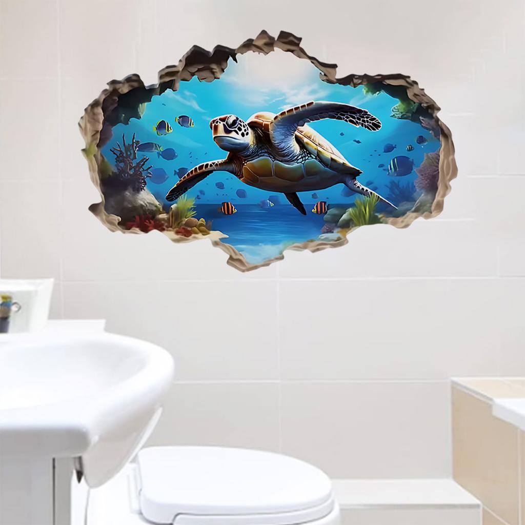 Сломанная Стена Подводный Мир Ванная Комната Санитарные Настенные Наклейки