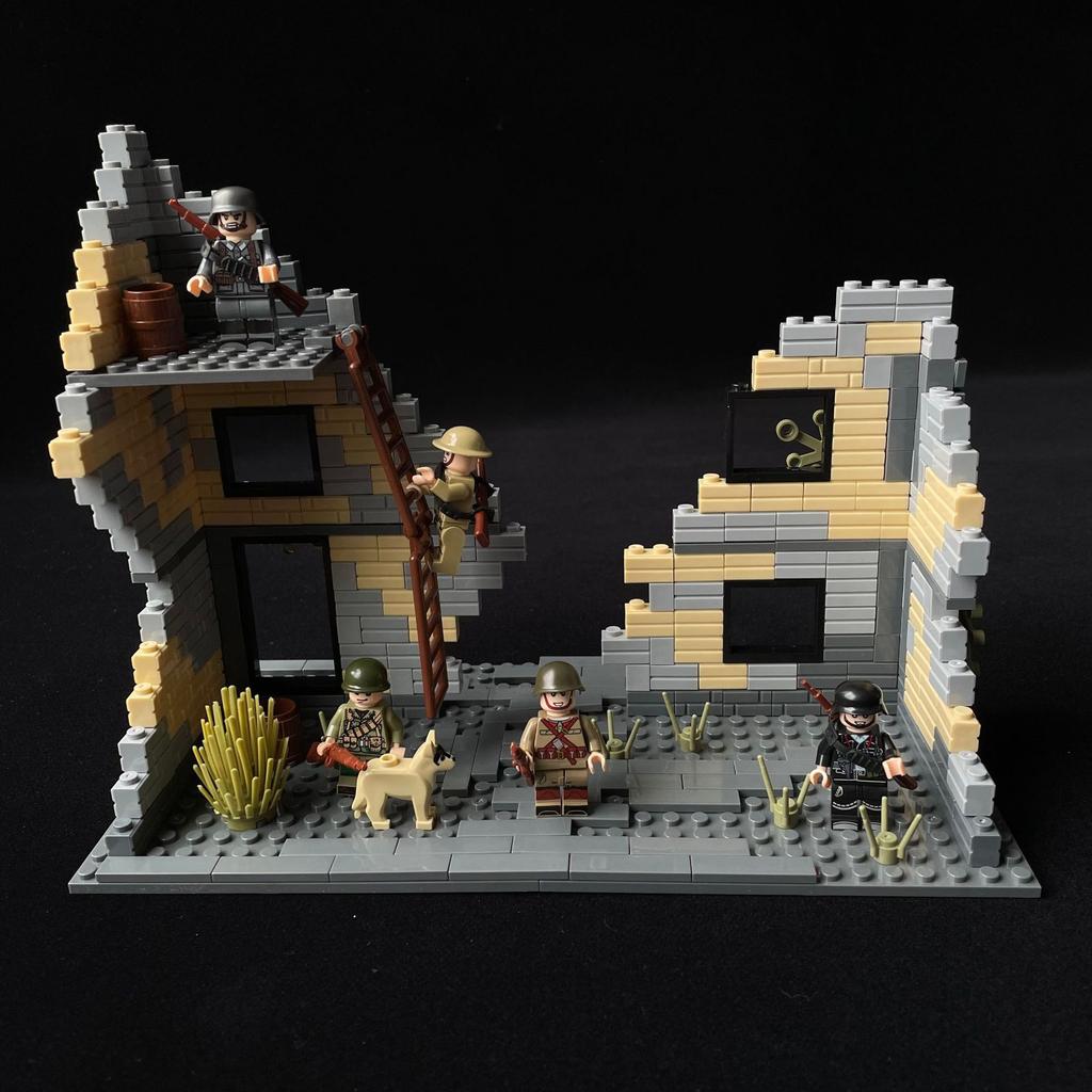 Сцена руин Опасные здания Руины Военные здания Сборка игрушек Ожесточенные бои Заброшенные здания