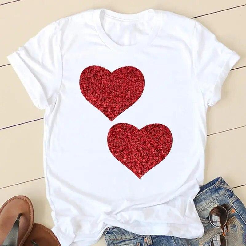 Women Avocado Love Sweet 90s Short Sleeve Graphic Tee T-shirts Female Ladies Fashion Casual Clothing Summer Tshirt Clothes