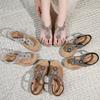 Women's Summer New Rhinestone Thong Sandals Large Size Thick Sole Casual Sandals