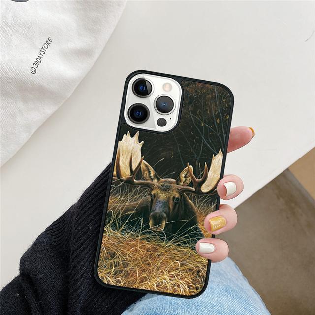 Красивая природа Дикий олень Лось Олень Чехол для телефона для iPhone 17 Air 15 16 14 13 12 Pro Max 11 Pro Max Plus