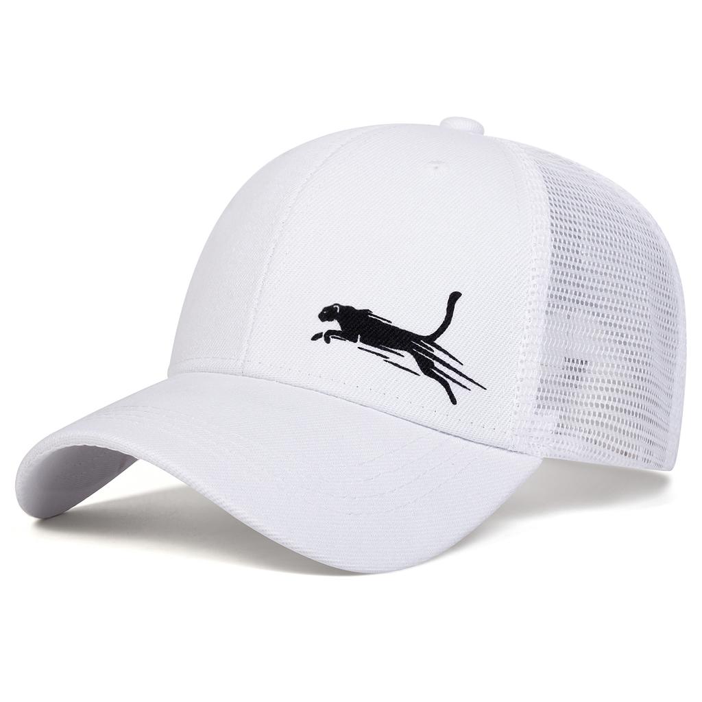 Unisex Leopard Embroidery Baseball Net Caps Spring Summer Outdoor Adjustable Casual Hats Dad Hat Sunscreen Hat