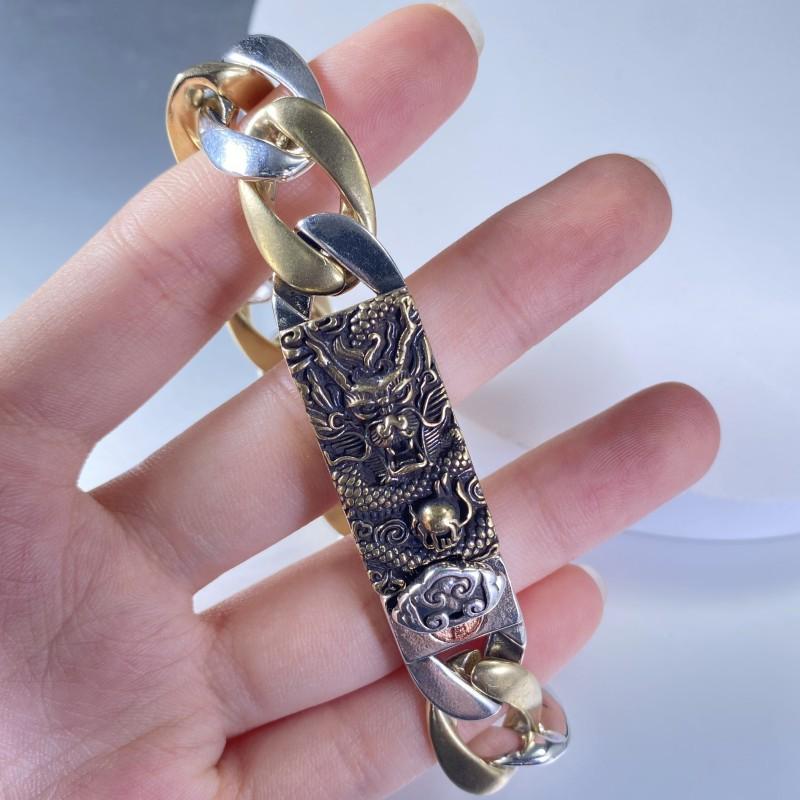 New Mighty Dragon Brand Cuban Bracelet for Men, Retro and High End Handpiece