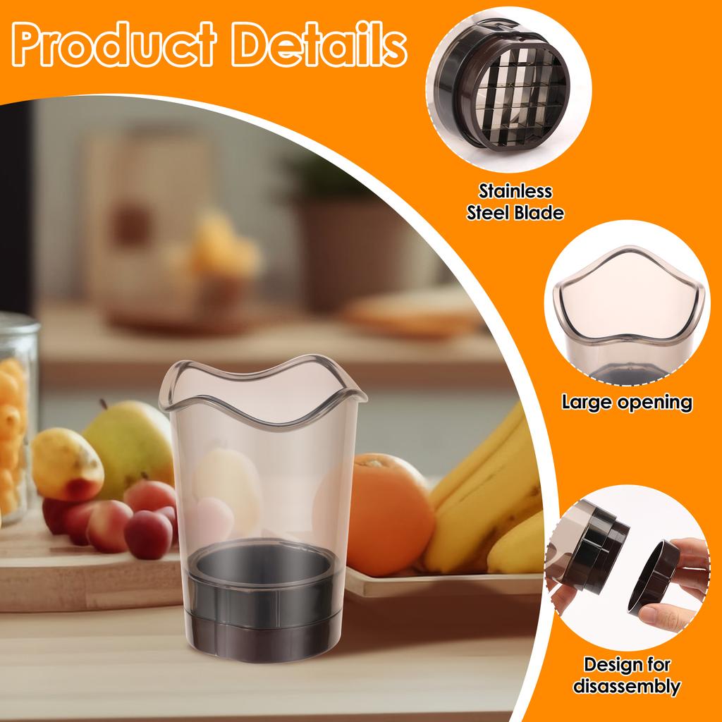 2Pcs Fruit Cutter Cup with Stainless Steel Blades Removable Strawberry Slicer Anti Slip Fruit and Egg Cutter for Vegetable