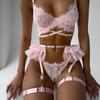 FASHION 2024 New Hot Sale Erotic Set Lace Pleated Skirt Swing Garter Sexy Lingerie Four-Piece Set