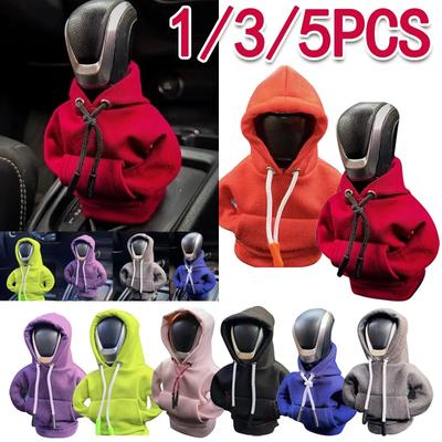 1/3/5 шт. модная толстовка с капюшоном для автомобиля, крышка ручки переключения передач, ручная ручка, украшение для рычага переключения передач, крышка с капюшоном, автоматические аксессуары для салона автомобиля