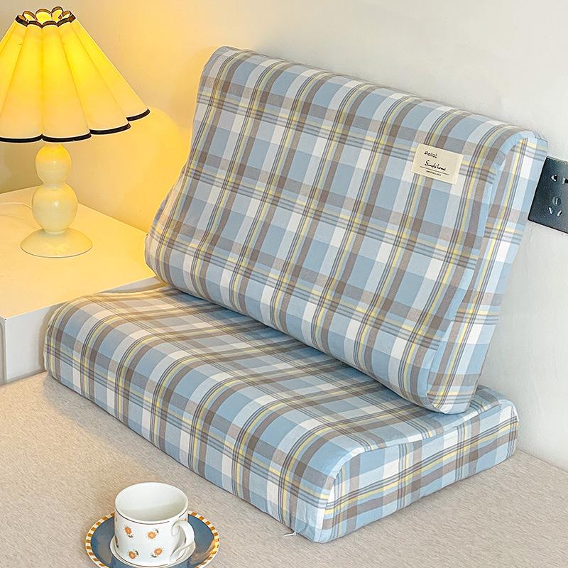 Латексная подушка с эффектом памяти с хлопковой наволочкой для детей, 50x30см, Съемная, Для использования в любое время года, Наволочка 60x40см.