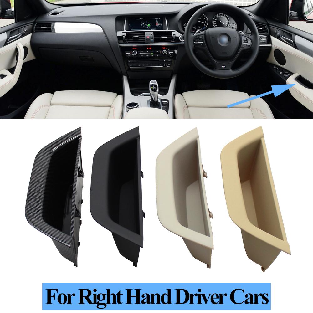 LHD RHD Interior Driver Door Pull Handle Armrest Panel Cover Storage Box For BMW X3 X4 F25 F26 2010-2016