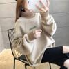 Sweatshirt for Women Padded Thickened Sweatshirt High Neck Loose Fake Two Piece Fleece Casual Pullover Long Sleeve Top Sweatshirt